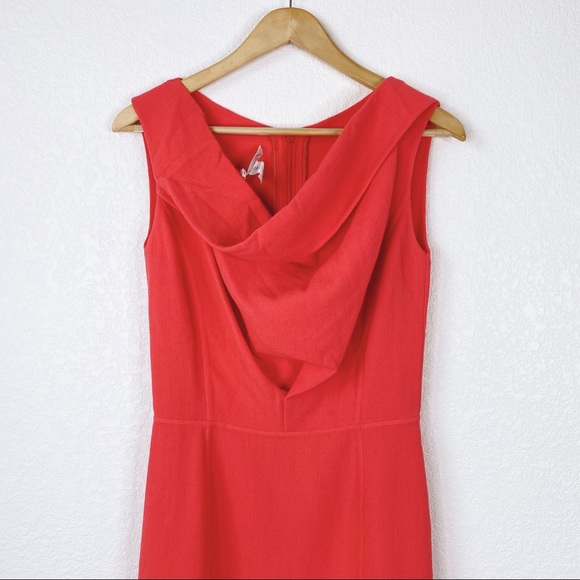 Oscar De La Renta Muted Red 100% Wool Sheath Dress - Picture 2 of 10